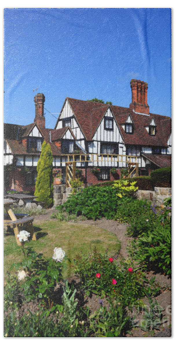 English Garden Bath Towel featuring the photograph The Weavers Southborough Kent by James Brunker
