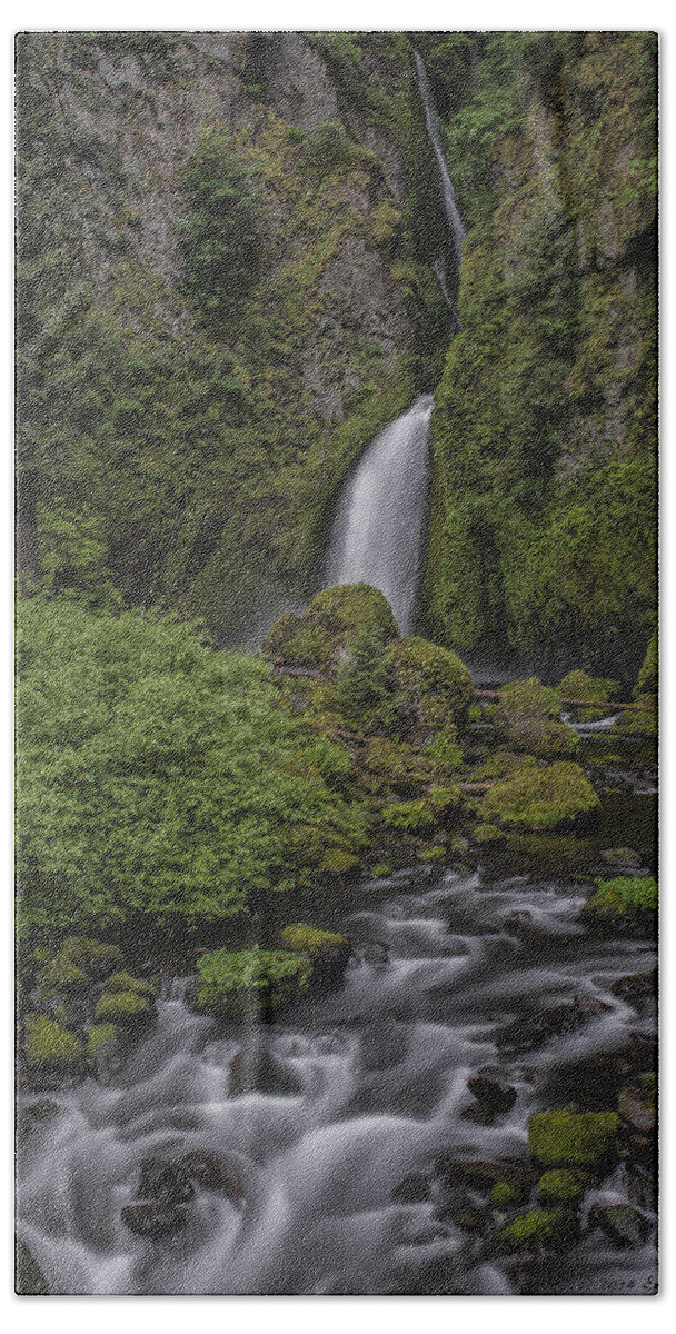 Rocks Bath Towel featuring the photograph Wahclella Falls #2 by Erika Fawcett