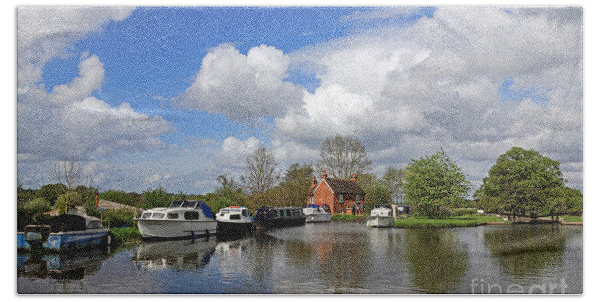 Wey Hand Towel featuring the photograph Wey Canal Surrey England UK #1 by Julia Gavin