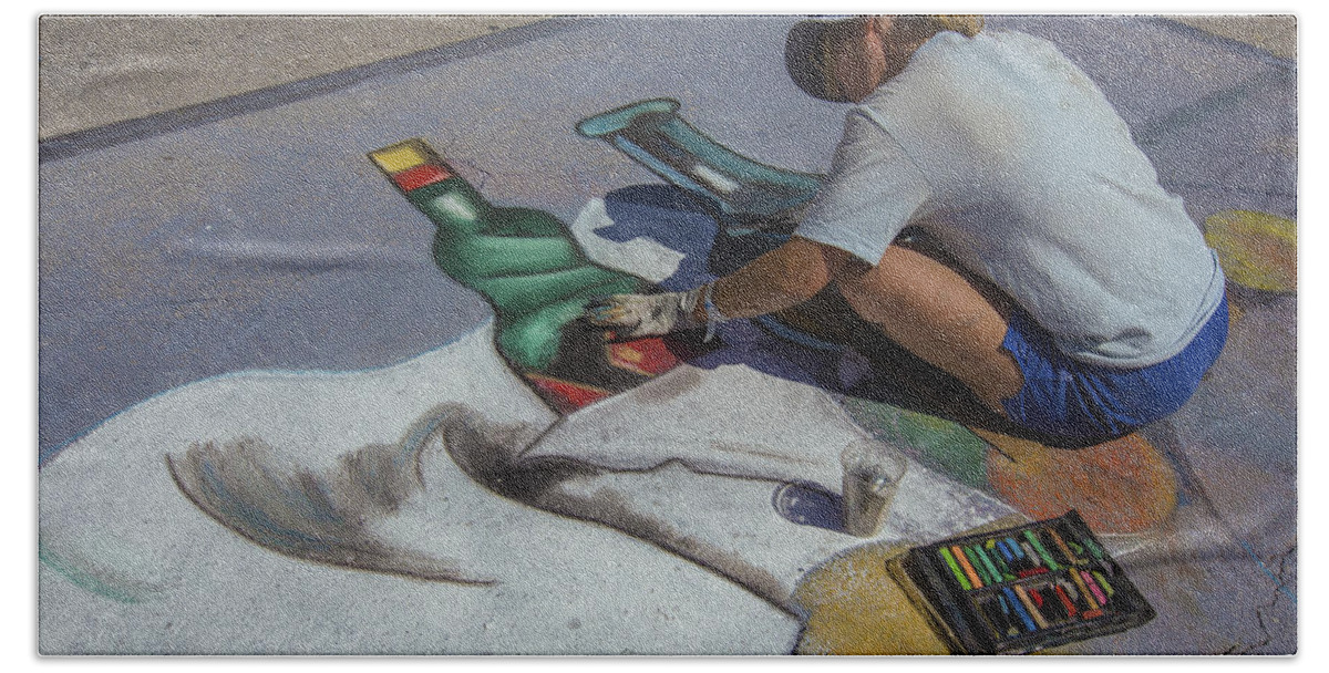 Florida Bath Towel featuring the photograph Lake Worth Street Painting Festival #10 by Debra and Dave Vanderlaan