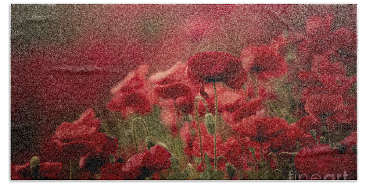 Poppy Bath Towel featuring the photograph Red #10 by Nailia Schwarz
