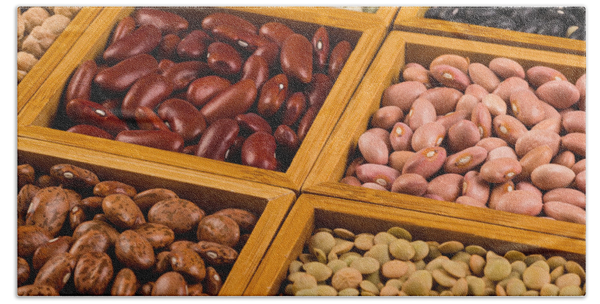 Agricultural Bath Towel featuring the photograph Boxes of beans #11 by Raul Rodriguez