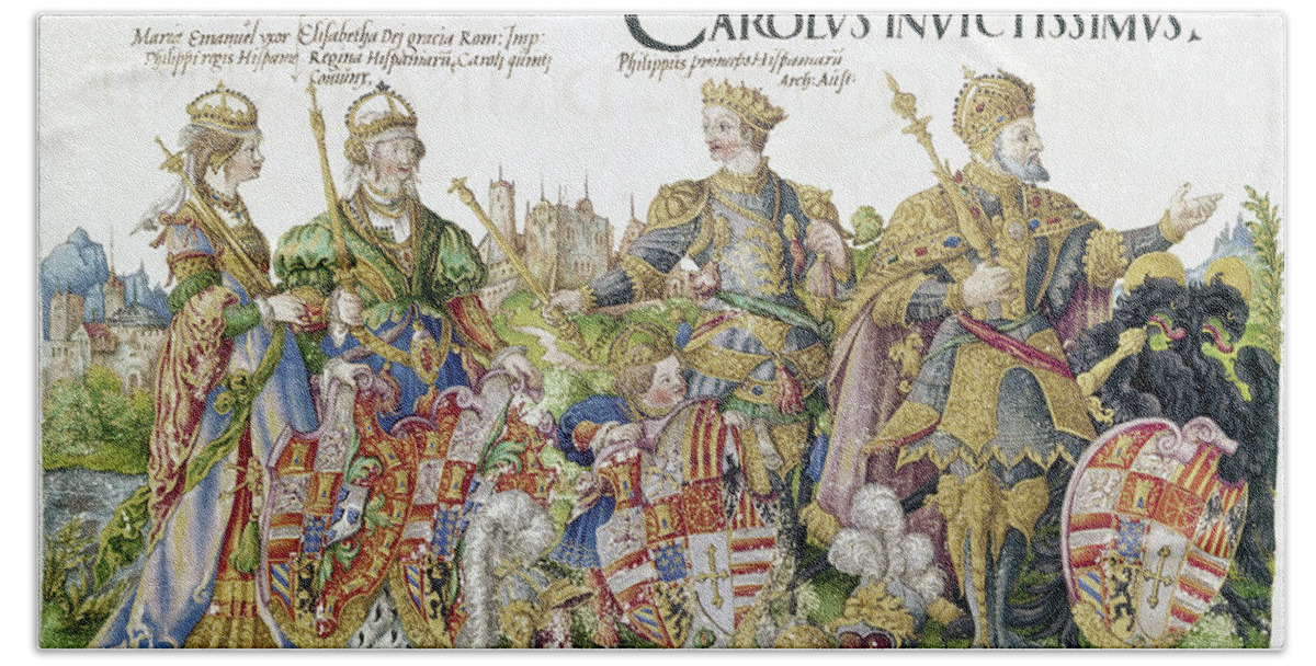 16th Century Hand Towel featuring the painting Charles V (1500-1558) #11 by Granger