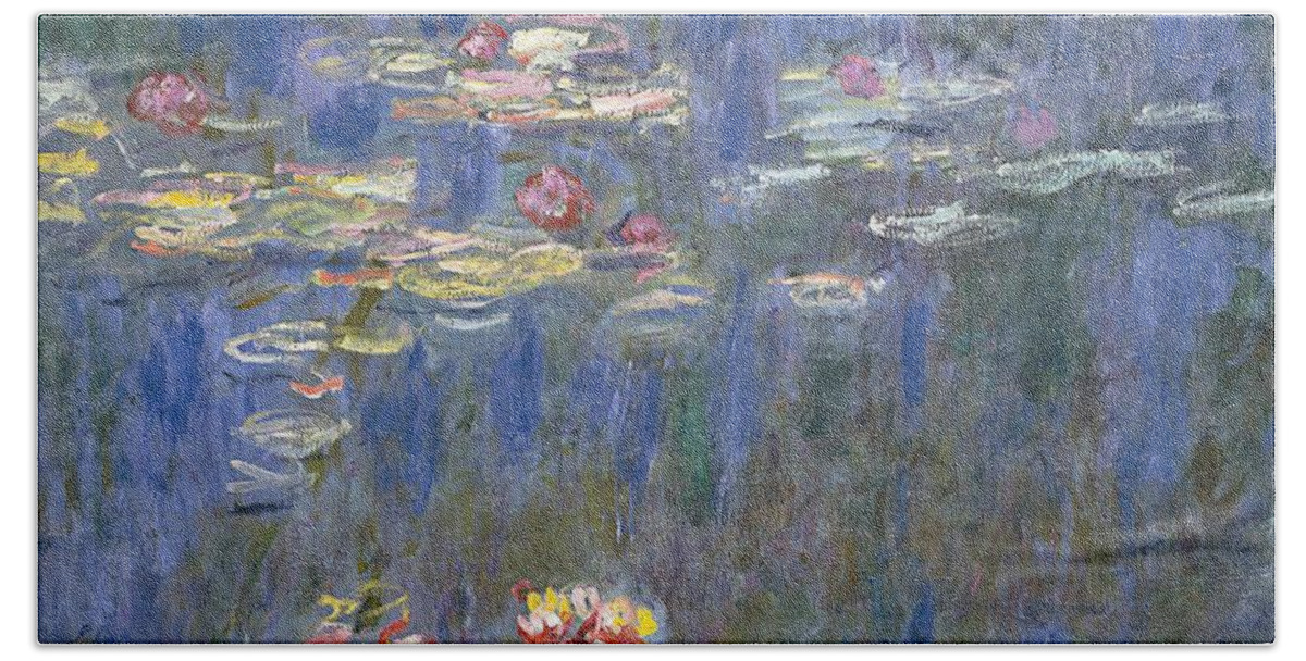 Impressionism Hand Towel featuring the painting Water Lilies by Claude Monet