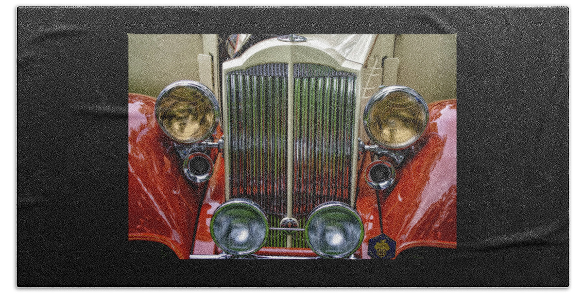Automotive Art Bath Towel featuring the photograph 1928 Classic Packard 443 Roadster by Thom Zehrfeld