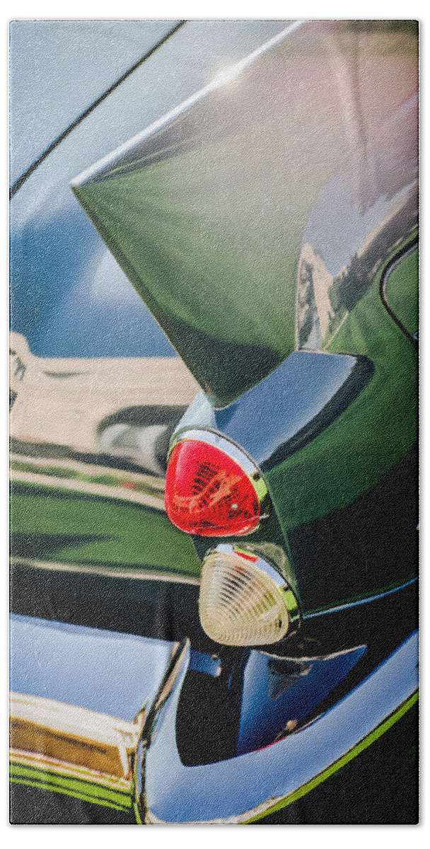 1957 Dual Ghia Sport Taillight Bath Towel featuring the photograph 1957 Dual Ghia Sport Taillight by Jill Reger