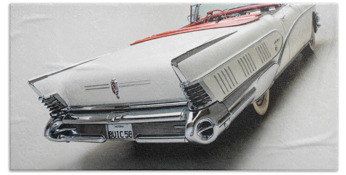 Car Bath Towel featuring the photograph 1958 Buick Limited Convertible by Gianfranco Weiss