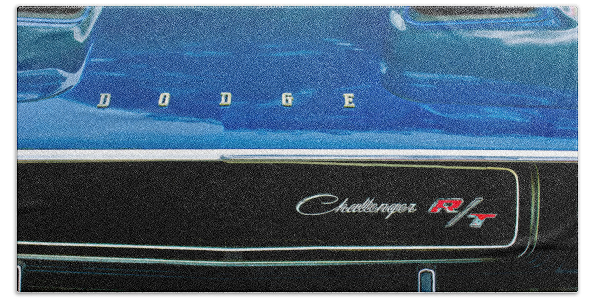 1970 Dodge Challenger Rt Convertible Grille Emblem Hand Towel featuring the photograph 1970 Dodge Challenger RT Convertible Grille Emblem #2 by Jill Reger