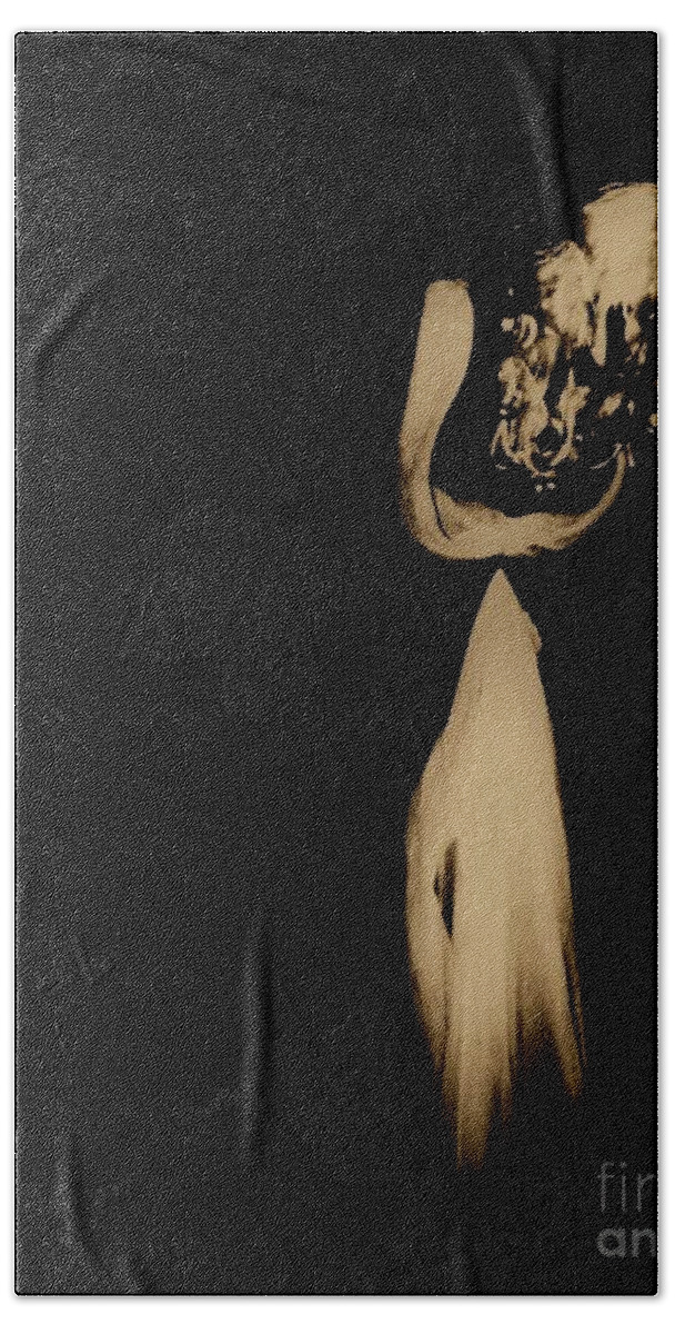 Sepia Emotive Dark People Women Black Sad Bath Towel featuring the photograph Alone #2 by Jessica S