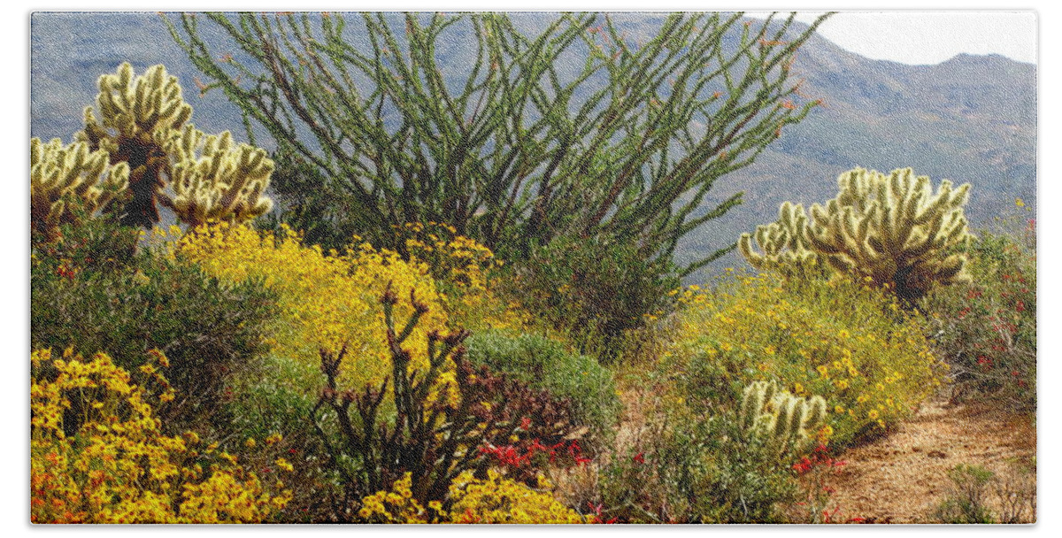 Cactus Bath Sheet featuring the photograph Arizona Springtime #2 by Marilyn Smith