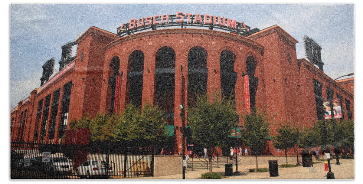 America Hand Towel featuring the photograph Busch Stadium - St. Louis Cardinals #8 by Frank Romeo