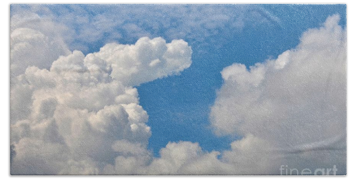 Abstract Bath Towel featuring the photograph Clouds in the sky by Imran Ahmed