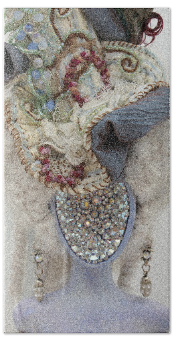 Countess M Bath Towel featuring the sculpture Countess M #3 by Judy Henninger