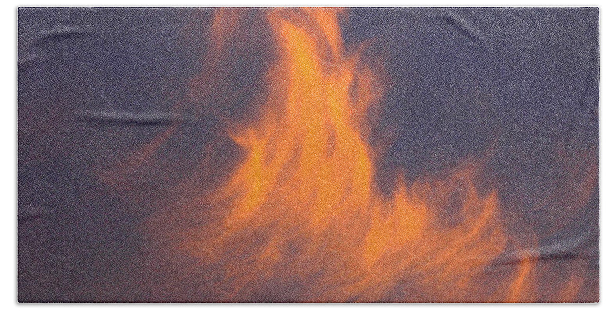 Fire Bath Towel featuring the photograph Fire In The Sky #2 by Jeanette C Landstrom