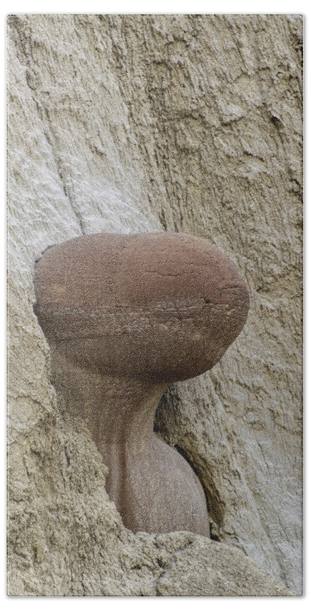 Nature Hand Towel featuring the photograph Geologic Concretion, North Dakota #2 by Mark Newman