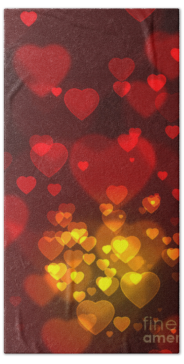Blur Bath Towel featuring the photograph Hearts Background #2 by Carlos Caetano