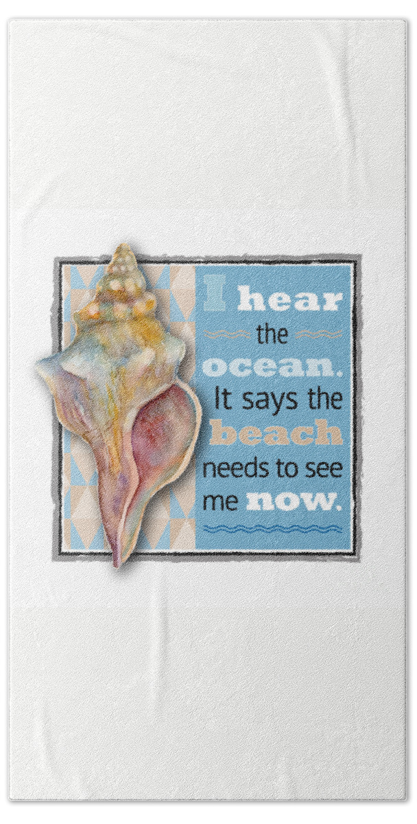Horse Conch Bath Towel featuring the painting I hear the ocean. by Amy Kirkpatrick