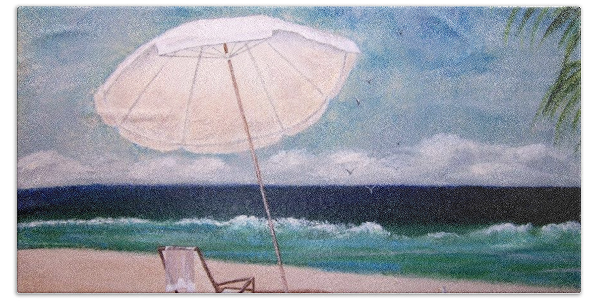 Beach Bath Towel featuring the painting Lazy Day by Jamie Frier