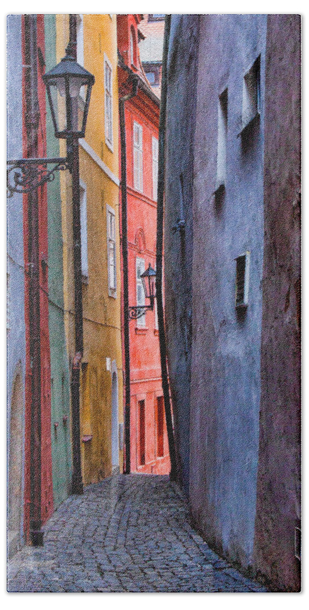 Cheb Hand Towel featuring the photograph Medieval Alley by Shirley Radabaugh