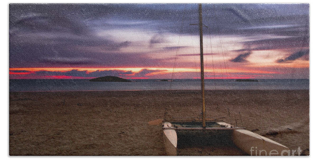 Catamaran Bath Sheet featuring the photograph Mediterranean Sunset #2 by Hagai Nativ
