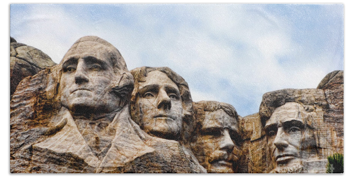 Mount Hand Towel featuring the photograph Mount Rushmore Monument by Olivier Le Queinec