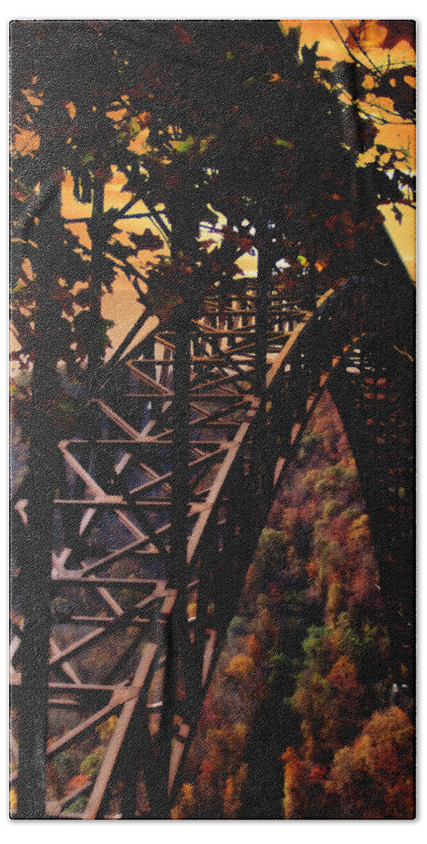 New River Gorge Hand Towel featuring the photograph New River Gorge Bridge #1 by Lisa Lambert-Shank