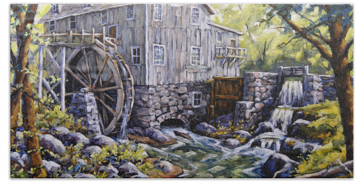 Art Hand Towel featuring the painting Over Shot Mill #2 by Richard T Pranke