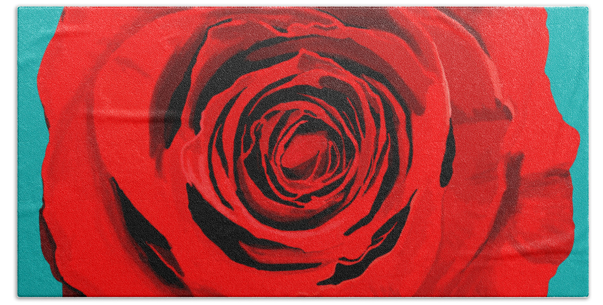 Beautiful Hand Towel featuring the painting Painting Of Single Rose #2 by Setsiri Silapasuwanchai