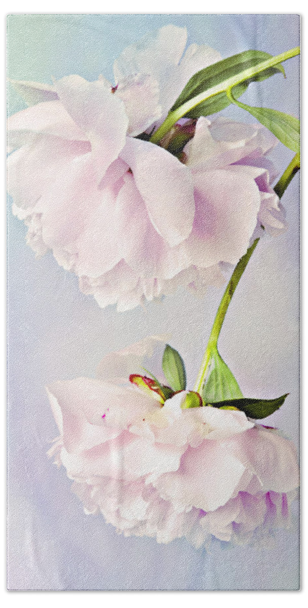 Peonies Bath Towel featuring the photograph Pastel Peonies by Theresa Tahara