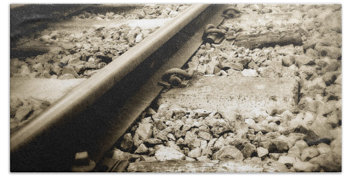 Industry Bath Towel featuring the photograph Railway tracks #2 by Les Cunliffe