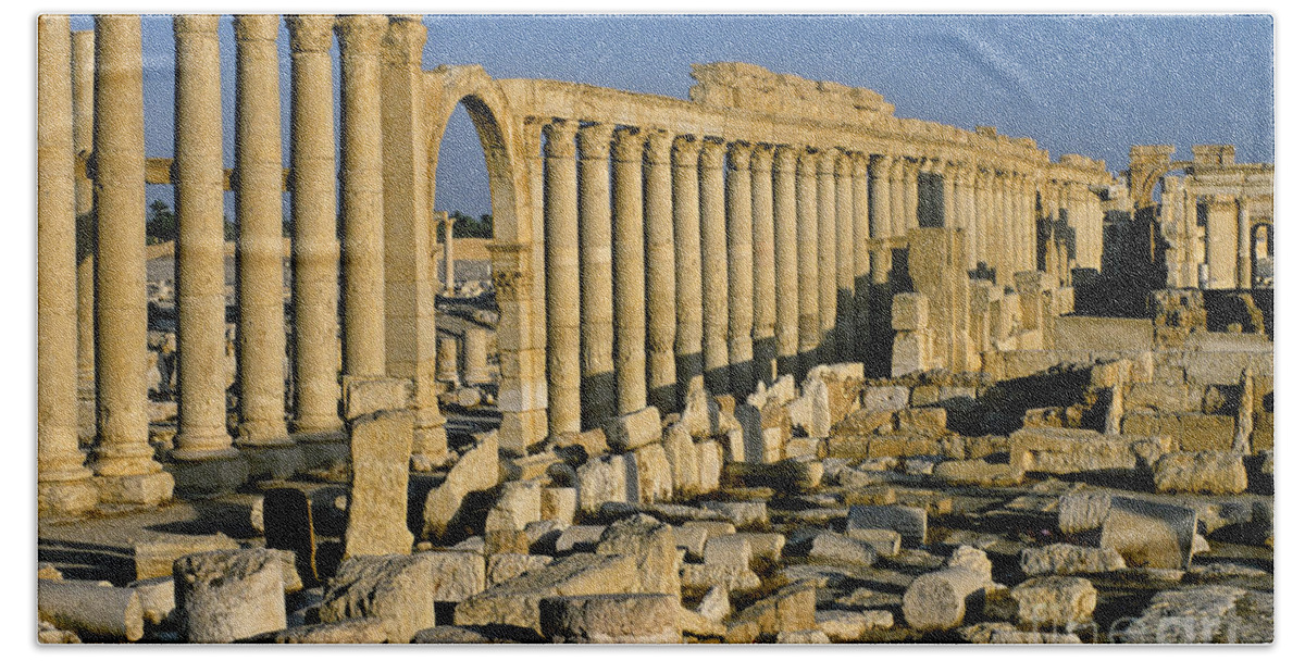 Syria Bath Towel featuring the photograph Ruins At Palmyra, Syria #2 by Adam Sylvester