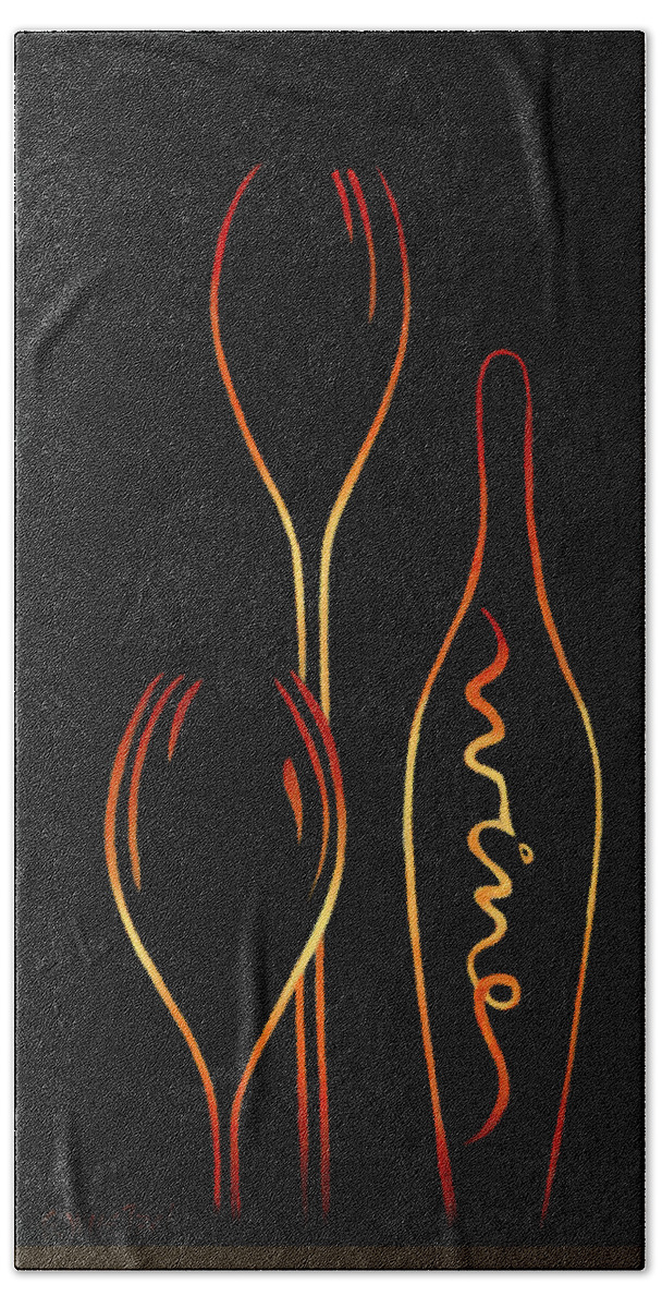 Abstract Hand Towel featuring the painting Simply Wine by Sandi Whetzel