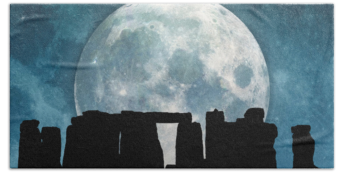 Stonehenge Bath Towel featuring the digital art Stonehenge #2 by Phil Perkins