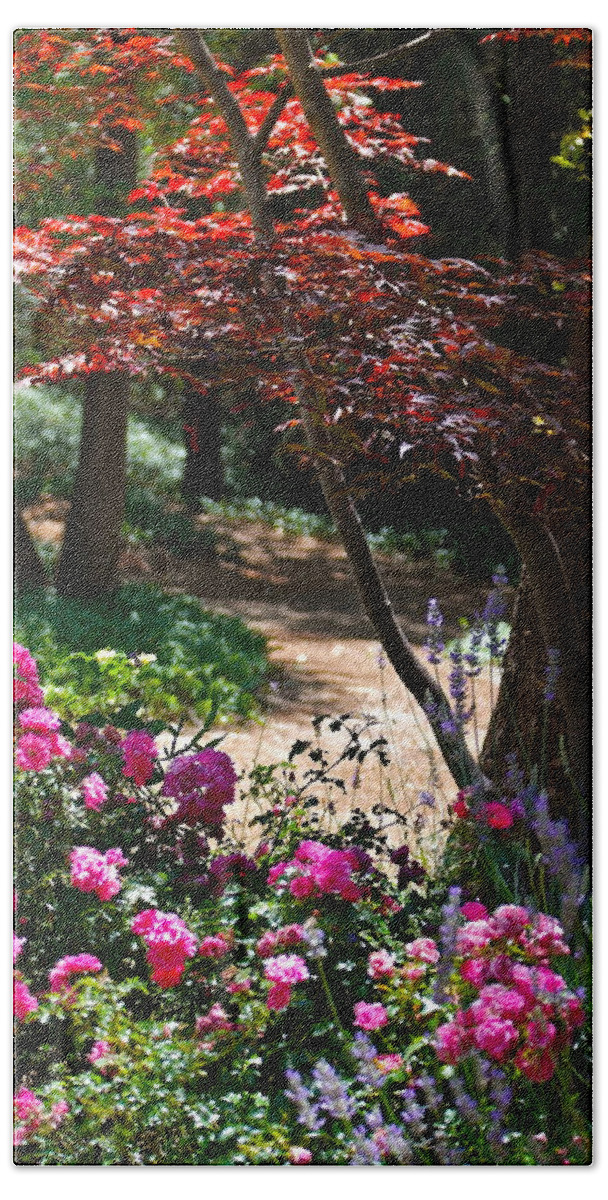 Garden Scene Hand Towel featuring the photograph The Garden Path #2 by Michele Myers