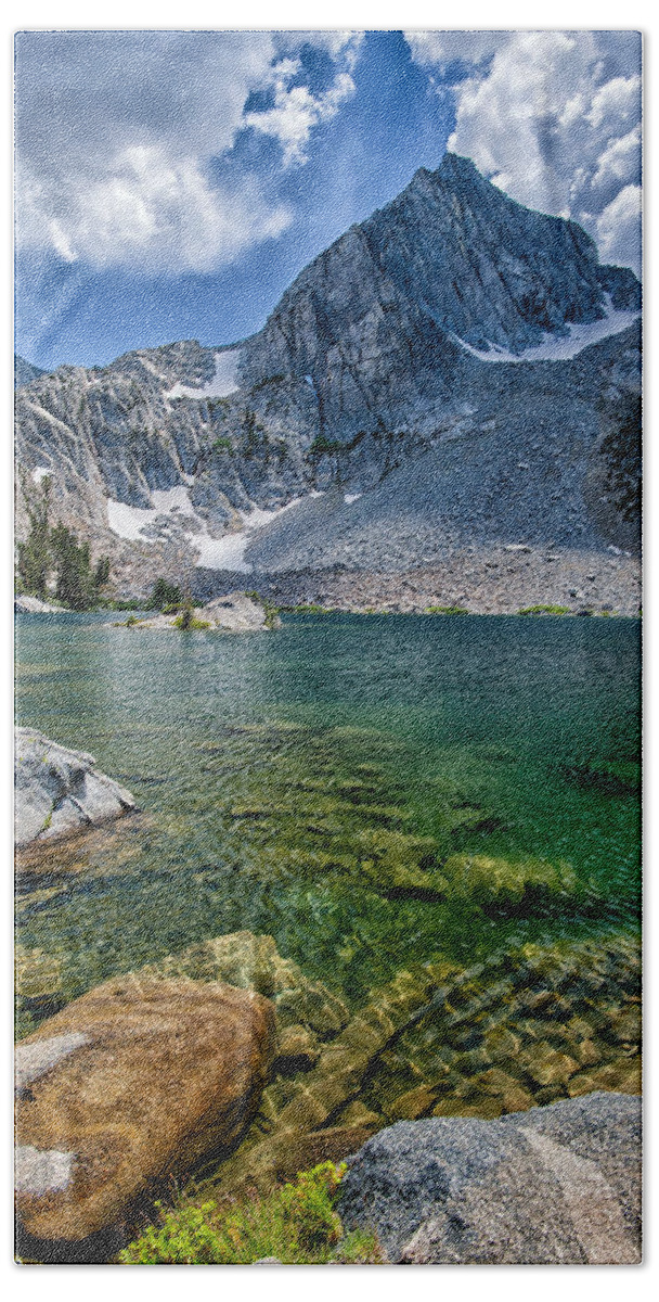 Blue Hand Towel featuring the photograph Treasure Lakes #2 by Cat Connor