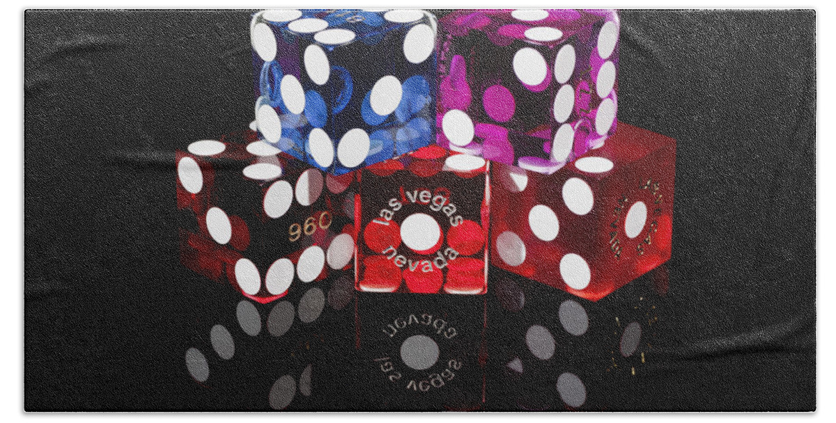 Dice Bath Towel featuring the photograph Colorful Dice by Raul Rodriguez
