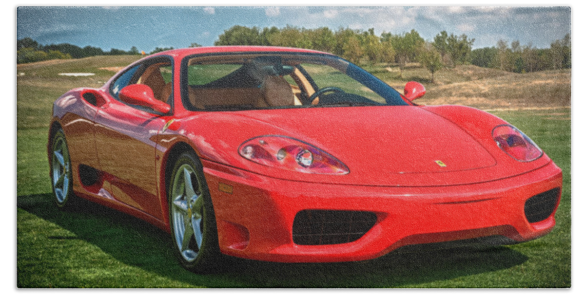 2001 Ferrari Hand Towel featuring the photograph 2001 Ferrari 360 Modena by Sebastian Musial