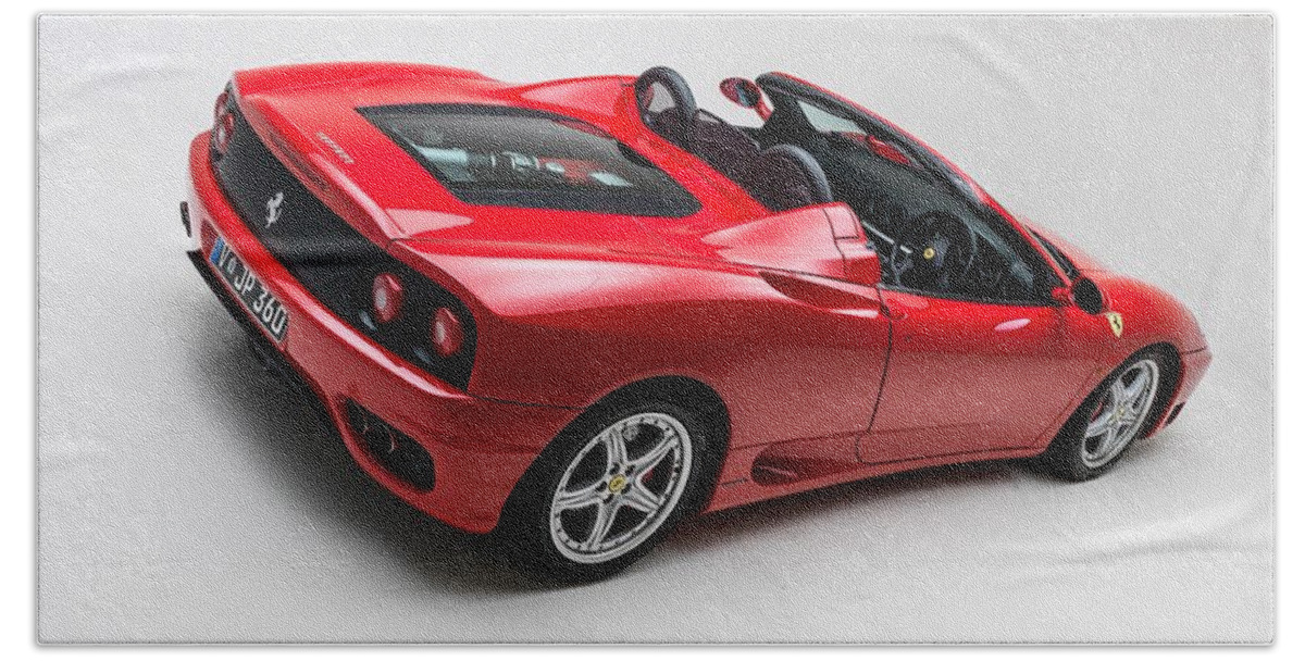 Car Bath Towel featuring the photograph 2002 Ferrari 360 Spider by Gianfranco Weiss
