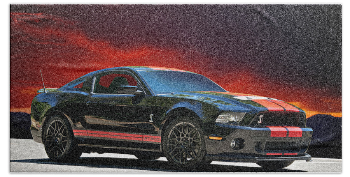 Alloy Bath Towel featuring the photograph 2012 Shelby Mustang GT 500 by Dave Koontz