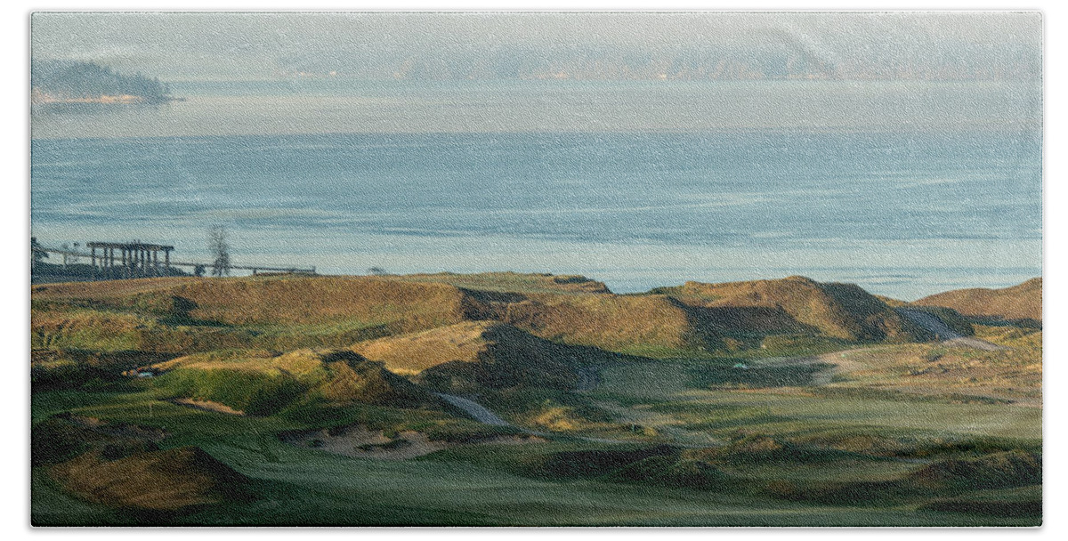 Golf Course Hand Towel featuring the photograph 2015 U.S. Open - Chambers Bay I by E Faithe Lester