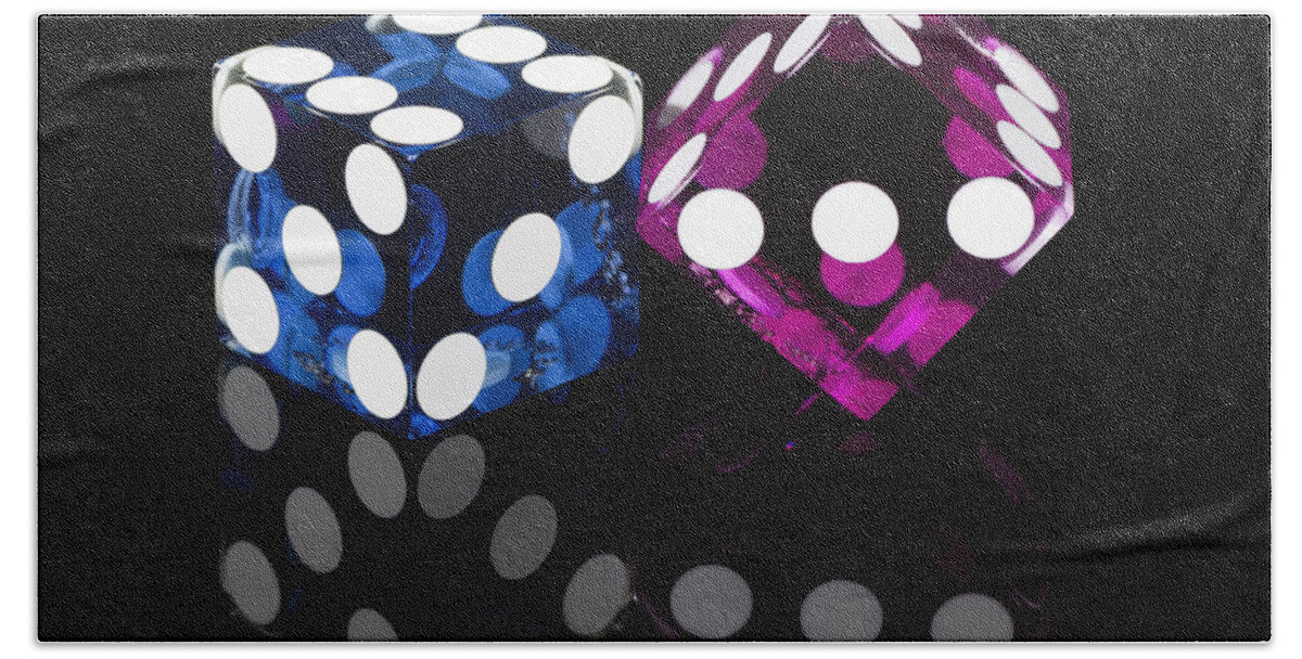 Dice Bath Towel featuring the photograph Colorful Dice by Raul Rodriguez