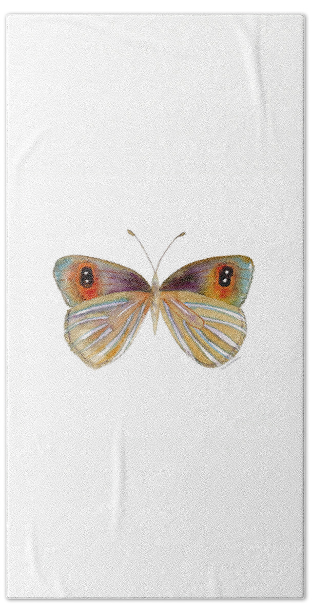 Argyrophenga Hand Towel featuring the painting 24 Argyrophenga Butterfly by Amy Kirkpatrick