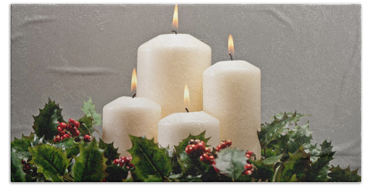 Cone Bath Towel featuring the photograph Advent wreath #25 by U Schade