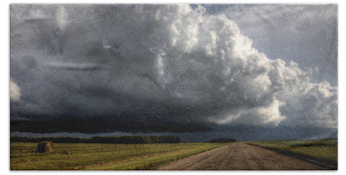 Storm Hand Towel featuring the photograph Prairie Storm Clouds #26 by Mark Duffy