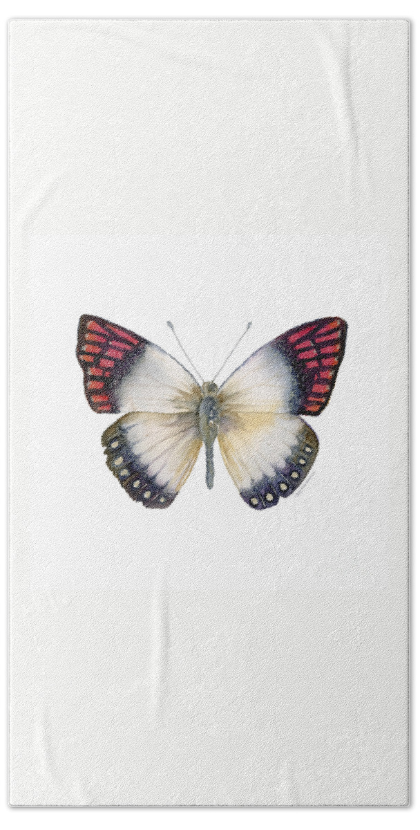Magenta Hand Towel featuring the painting 27 Magenta Tip Butterfly by Amy Kirkpatrick