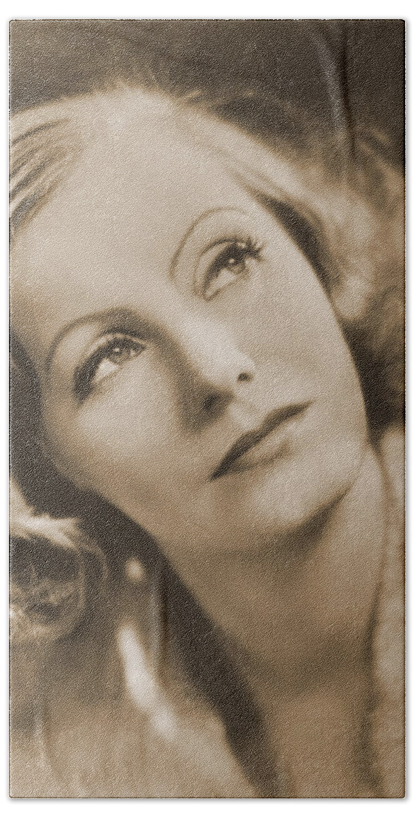 Entertainment Bath Towel featuring the photograph Greta Garbo, Hollywood Movie Star by Photo Researchers