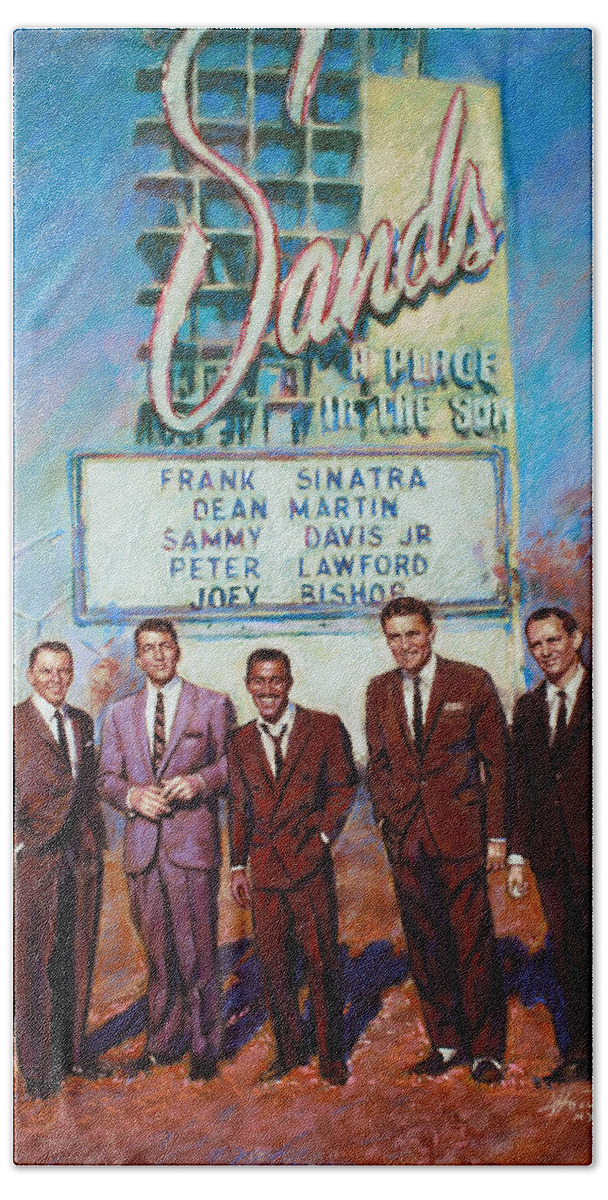 The Rat Pack Bath Towel featuring the drawing The Rat Pack #3 by Viola El