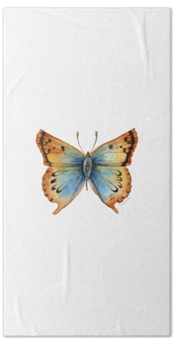 Opal Bath Sheet featuring the painting 33 Opal Copper Butterfly by Amy Kirkpatrick