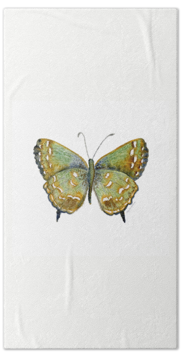 Hesseli Butterfly Bath Sheet featuring the painting 38 Hesseli Butterfly by Amy Kirkpatrick