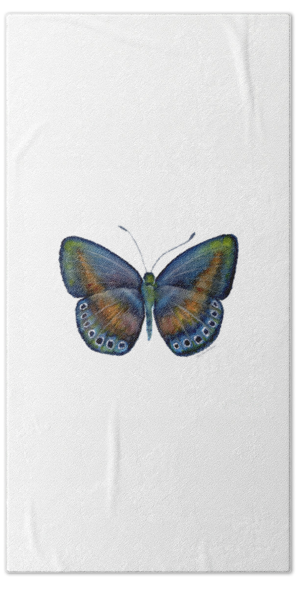 Danis Bath Sheet featuring the painting 39 Mydanis Butterfly by Amy Kirkpatrick
